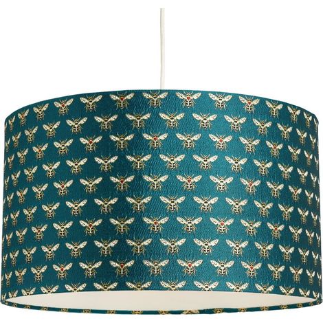 Litecraft Bobby Bee Design Teal Easy to Fit Lampshade Drum Ceiling Light Shade (1/5)