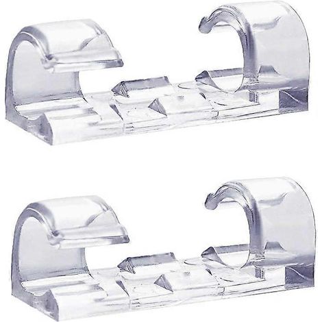 Lot de 60 attaches de câbles transparentes, organiseur de câbles auto-adhésif résistant, fixation durable - Plastique rond-AquaForge (1/5)