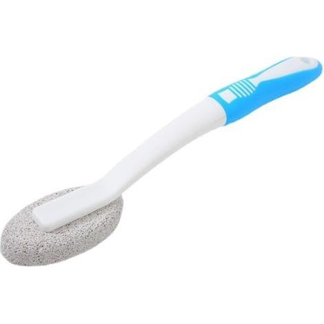 Blue pumice toilet brush, 30 cm long, for household use, including cleaning sinks and bathrooms. (1/5)