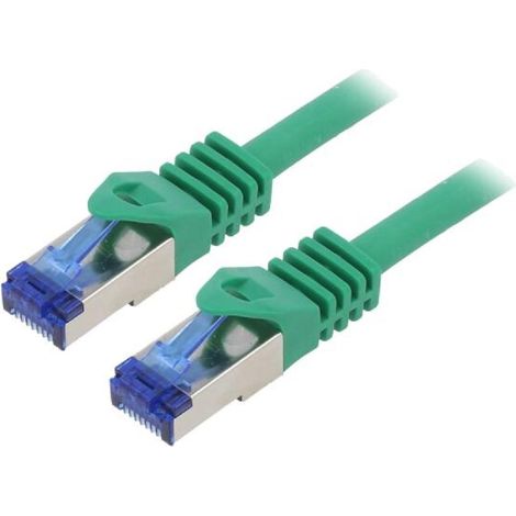 Cable reseau RJ45 male S-FTP Cat 6a vert- 0.5m