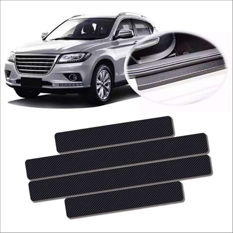 Auto-Türschwellerschutz, schwarz, 606,8 cm + 406,8 cm, 4 Kratzschutz aus Kohlefaser. (1/5)