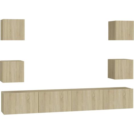 Maison Exclusive - Set di Mobili TV 6 pz Rovere Sonoma in Legno Multistrato (1/5)