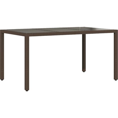 Maison Exclusive - Gartentisch mit Glasplatte Braun 150x90x75 cm