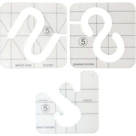 3-teiliges Set transparenter Acryl-Quiltschablonen, langlebig und vielseitig für Freihandquilten und DIY-Projekte. (1/5)
