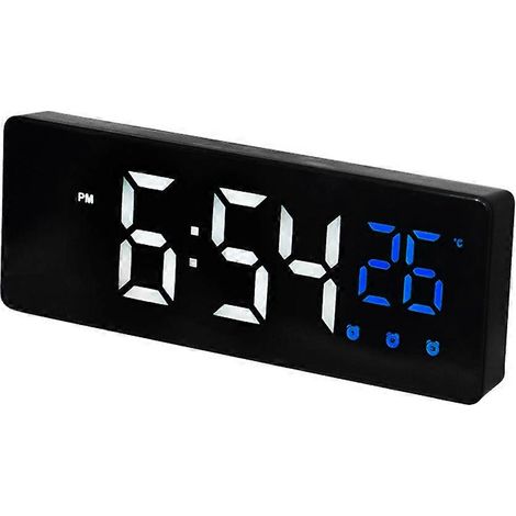 Réveil de chambre, idéal pour une utilisation au chevet ou au bureau, compact et portable, facile à utiliser, alarme puissante, grand écran LED. (1/5)