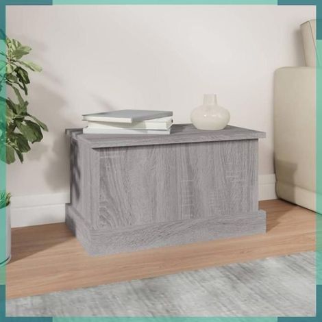 816502 Bote de rangement sonoma gris 50x30x28 cm bois d'ingénierie (1/5)
