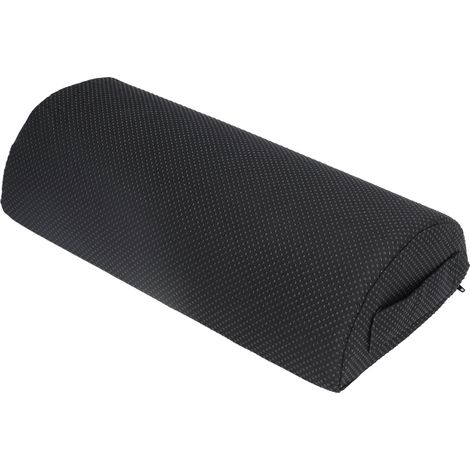 Repose-pieds noir semi-circulaire sous bureau, déhoussable avec fermeture éclair, poignée pratique, accessoire de bureau confortable et relaxant. (1/5)