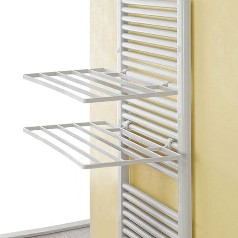 Stendibiancheria termoarredo universale in plastica bianca rigida set 2 pezzi (1/2)