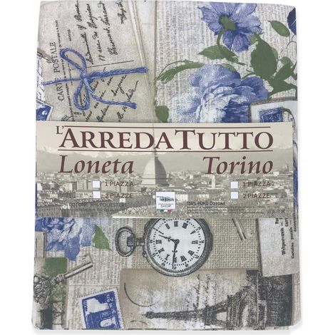 TELO ARREDO COPRITUTTO GRAN FOULARD COPRILETTO COPRIDIVANO TESSUTO LONETA SHABBY BLU 1 PIAZZA (1/3)