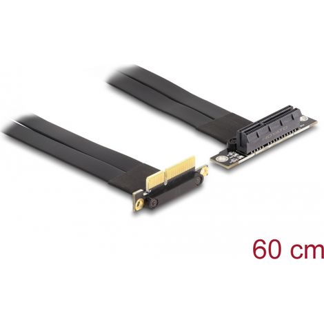 Delock Tarjeta elevadora PCI Express x4 macho con Ã¡ngulo de 90Â° a ranura x4 con Ã¡ngulo de 90Â° con cable 60 cm