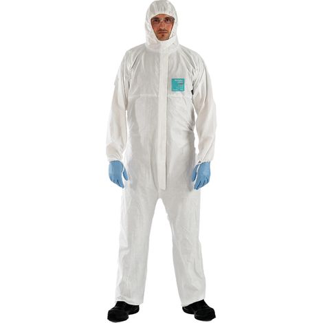 Ansell – Combinaison AlphaTec 2000 Ts Plus – Protection chimique Catégorie 3 – Taille XL – Élastiques capuche, poignets et chevilles