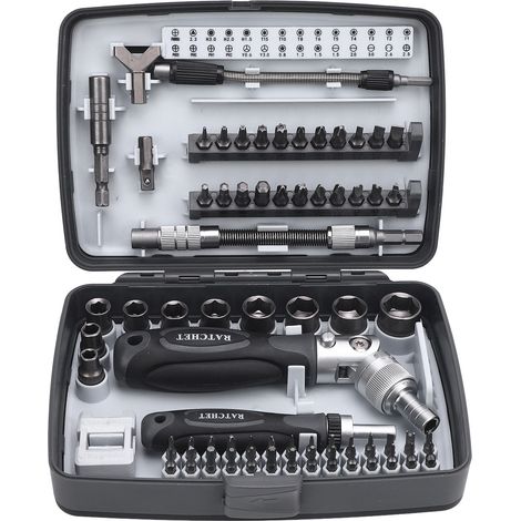 Jeu de tournevis à cliquet 68 en 1 : poignée ergonomique pivotant à 180°, embouts de perçage de précision. Jeu d'outils de réparation d'ordinateurs (1/5)