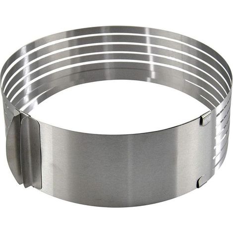 Cercle à mousse en acier inoxydable, outil de découpe pour gâteaux à étages réglable de 23 à 30 cm (9 à 12 pouces). (1/5)