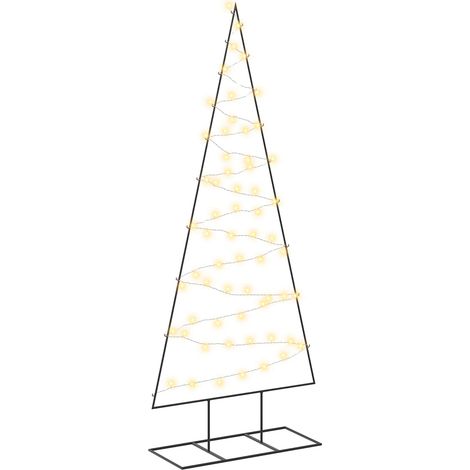 Metall Weihnachtsbaum KUOPIO 180 cm Warmes Weiß Stahl Schwarz vidaXL (1/5)