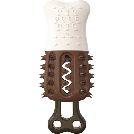Chien à mâcher jouet brosse à dents chien Anti-morsure dents nettoyage bâton extérieur chien jouet en caoutchouc chien morsure jouet chien dentition(Couleur chocolat) (1/5)