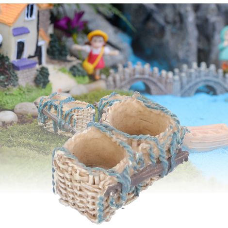 Lot de 10 mini paniers décoratifs en rotin, imitation de panier, pour micro-paysage et bonsaï. (1/5)