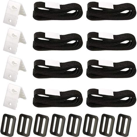 Kit de fixation pour enrouleur de bâche de piscine — Ensemble de 8 pièces (cordes, sangles et attaches) (1/5)