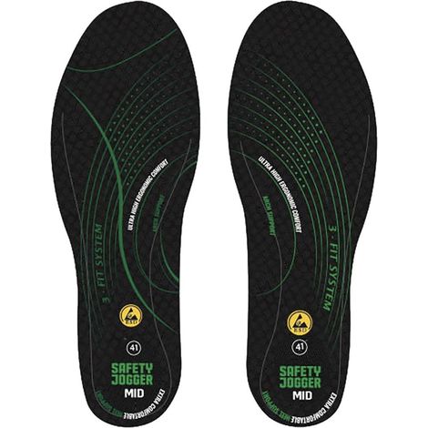Semelles intérieures antibactériens thermiques flexibles ESD SJ3FIT Safety Jogger  M.
