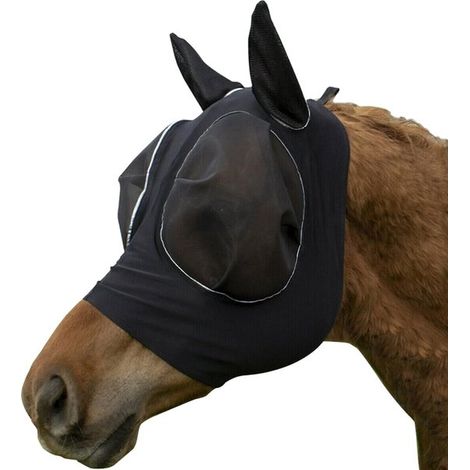 Masque anti-mouches Dailygoods pour chevaux avec protection des oreilles et des UV