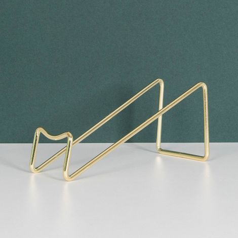Porte-Bouteille Métallique Curvo - Stand de Décoration pour Vin, Cocktails, Bière et Smartphone - Éclat Métal Plaqué (1/5)