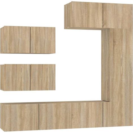 Maison Exclusive - 6-tlg. TV-Schrank-Set Sonoma-Eiche Holzwerksto (1/5)