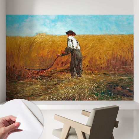 Papier peint autocollant avec imprimé décoratif pour salon et chambre à coucher Installation facile Moisson au soleil 104x70 cm (1/5)