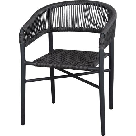 AUTRES Chaise en corde et métal avec un style Japandi - modèle 021 - gris (1/4)