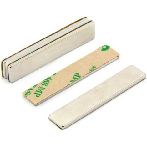 Magnete Neodimio N42 Adesivo Per Arti, Artigianato, Produzione Di Modelli, Fai -Da -Te, Hobby, Ufficio E Casa - 50mm x 10mm x 2mm Di Spessore - 5,5kg Di Tiro - Pacchetto Di 4