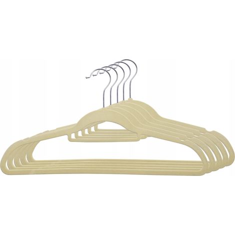 Set di 5 grucce maxi in velluto - beige