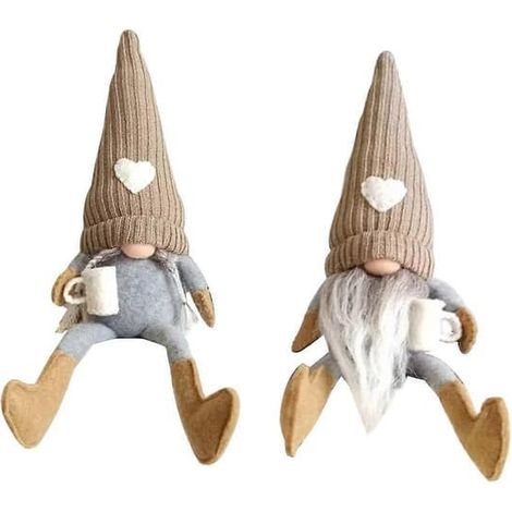 Lot de 2 lutins en peluche pour la décoration de bar, cadeaux lutins suédois faits main pour la maison, la cuisine, le coin café ou une étagère. (1/5)