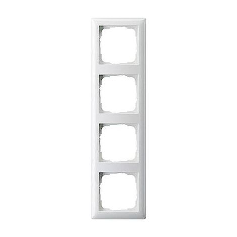 Plaque de finition Gira standard 55 sans vis 4 modules blanche