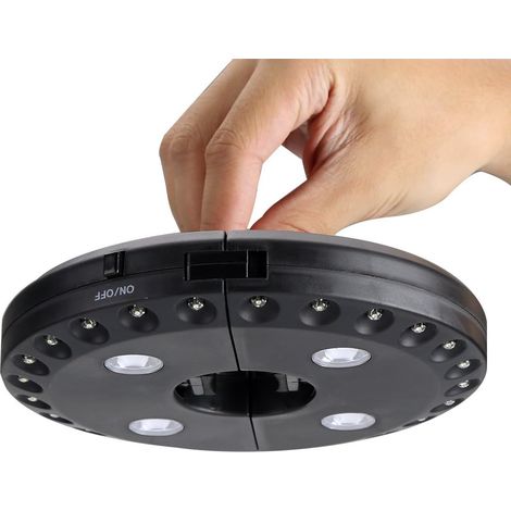 LED Lamp for Outdoor Umbrella Pole 28 Light Garden Yard Parasol Lighting Under Patio Lawn Camping Night Lamp (Black) Light Tent Wireless Outdoor (Battery Not Included) (Black)