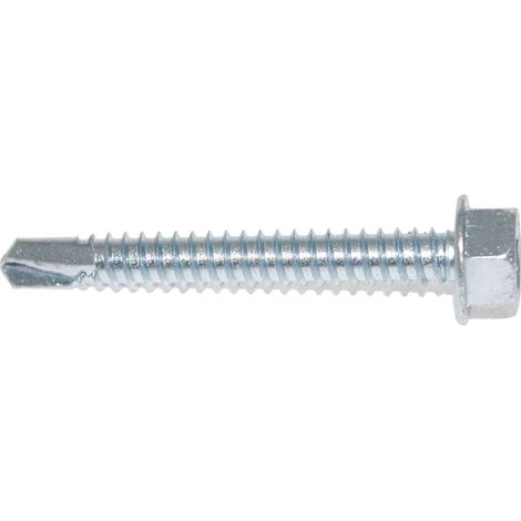 Self Drilling Screw Zinc 6.3 x 50mm Hex Head Pack of 100 (1/4)