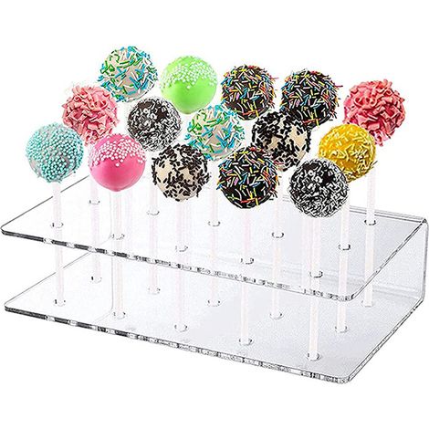 Cake Pop Stand - Acrylic Display Holder With 15 Holes - For Candy Pop And Lollipop Presentation - 1 Unit (1/5)