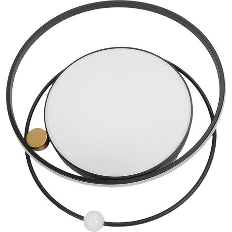 Plafonnier LED moderne à intensité variable avec télécommande pour chambre, salon, salle à manger, cuisine, noir (1/5)