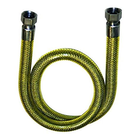 Tubo flessibile 1,5 metri per gas metano e gpl certificato acciaio inox ff 1/2 cucina