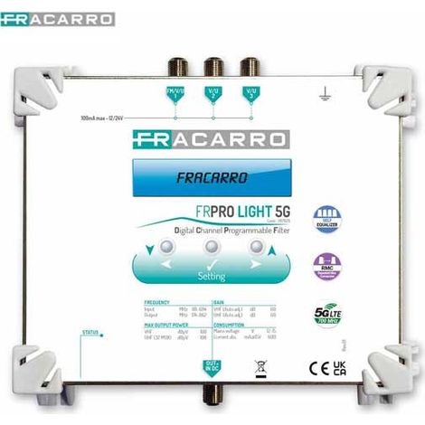 Centrale programmabile fracarro per il filtraggio dei canali 3 ingressi frpro light 5g - 287629