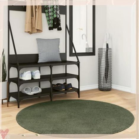 375105 Tapis HUARTE à poils courts doux et lavable vert forêt 120 cm (1/5)