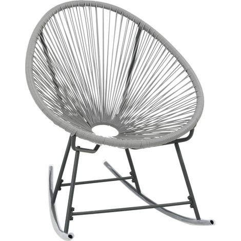 Sedia a Dondolo da Esterno Grigia in Polyrattan vidaXL (1/5)