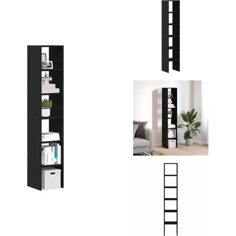 Bibliothèques 2 pcs empilable chêne noir bois d'ingénierie - Bibliothèque - Bibliothèques - Étagère - Armoire De Rangement (1/5)