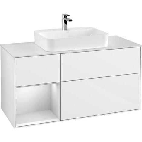 V&B Waschtischunterschrank Finion 120cm, Pl w m, Rg l w m Lac, glo wh. Lac (1/2)
