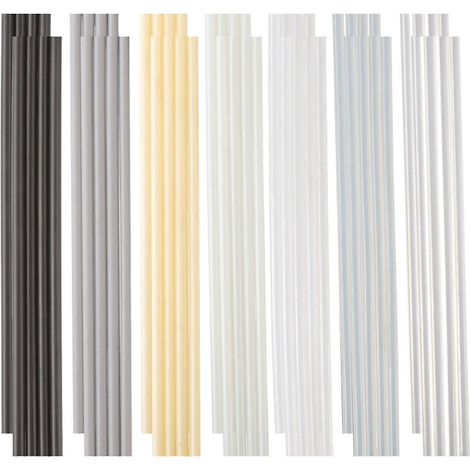 56-teiliges Set aus 7 verschiedenen Kunststoffschweißstäben (PP, PU, ABS, PE, TPO, PA, PC), Kunststoffschweißset für Autostoßstangen, Ka