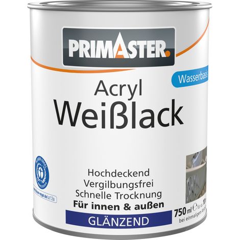 Primaster Acryl Weißlack glänzend 750 ml (1/2)