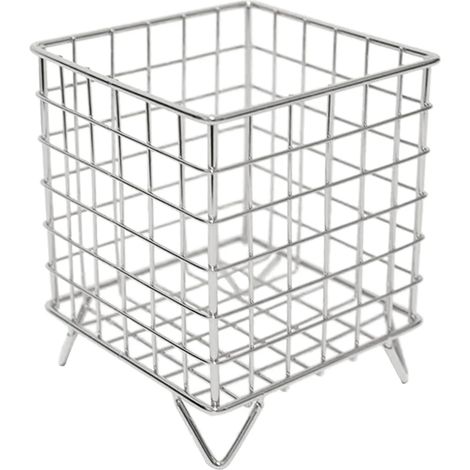 Panier de rangement ajouré, grande capacité, en acier inoxydable, style nordique, idéal pour la maison. (1/5)