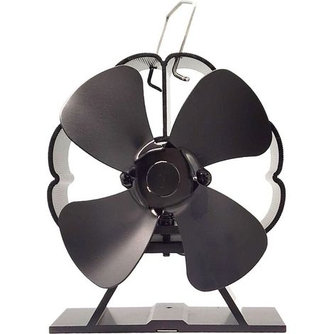 Ventilatore per stufa a legna alimentato a calore - 4 pale - Ventilatore silenzioso - Ecologico - Per uso domestico - Calore altamente efficiente (1/4)