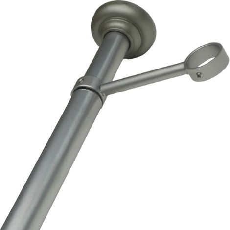 Tringle à rideau télescopique 2m à 3m sans perçage – Nickel satiné – Support pour barres de 20mm – Installation facile entre sol et plafond (1/5)