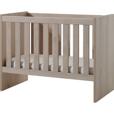 Cuna robusta 60x120 convertible en cama infantil 90x200, color roble River Oak, colección LOUISE.