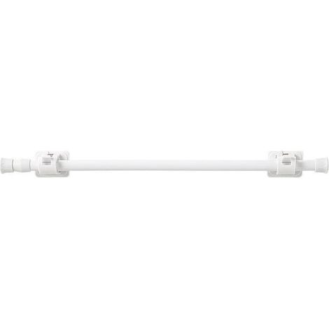 Barra de cortina telescópica de 50 a 90 cm, extensible, sin necesidad de taladrar, con resorte de tensión, para cocina, baño, armario y ventana. (1/4)