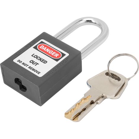 Cadenas de sécurité Poutre en acier chromé 38mm Corps nylon renforcé Noir Résistant températures extrêmes Avec 2 clés (1/5)