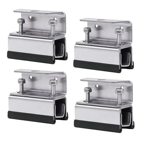 Lot de 4 supports de barres de toit en acier inoxydable 304 pour panneau solaire et coffre de toit, compatible avec Ducato, Boxer, Jumper, ProMaster, support de coffre de toit sans perçage (1/2)